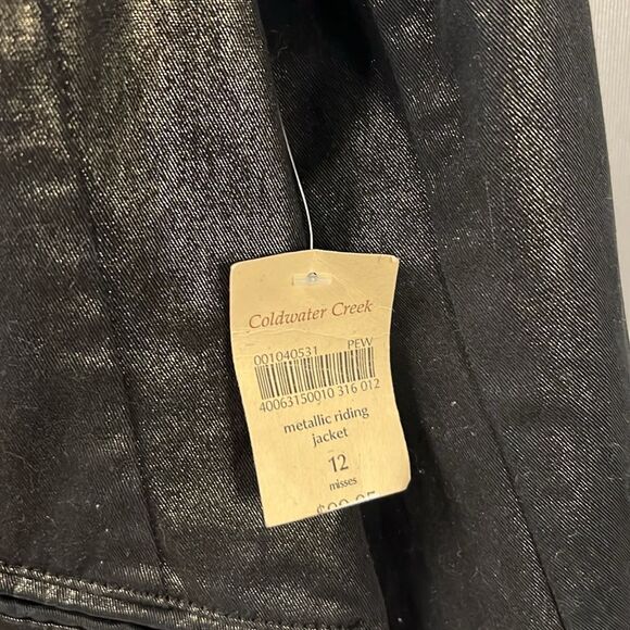 NWT Coldwater Creek Black Gold Metallic Embroidered Riding Jacket 12 misses - Picture 5 of 11